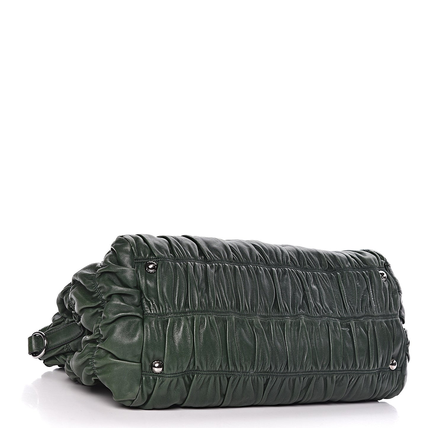 Nappa Gaufre Double Zip Tote Green