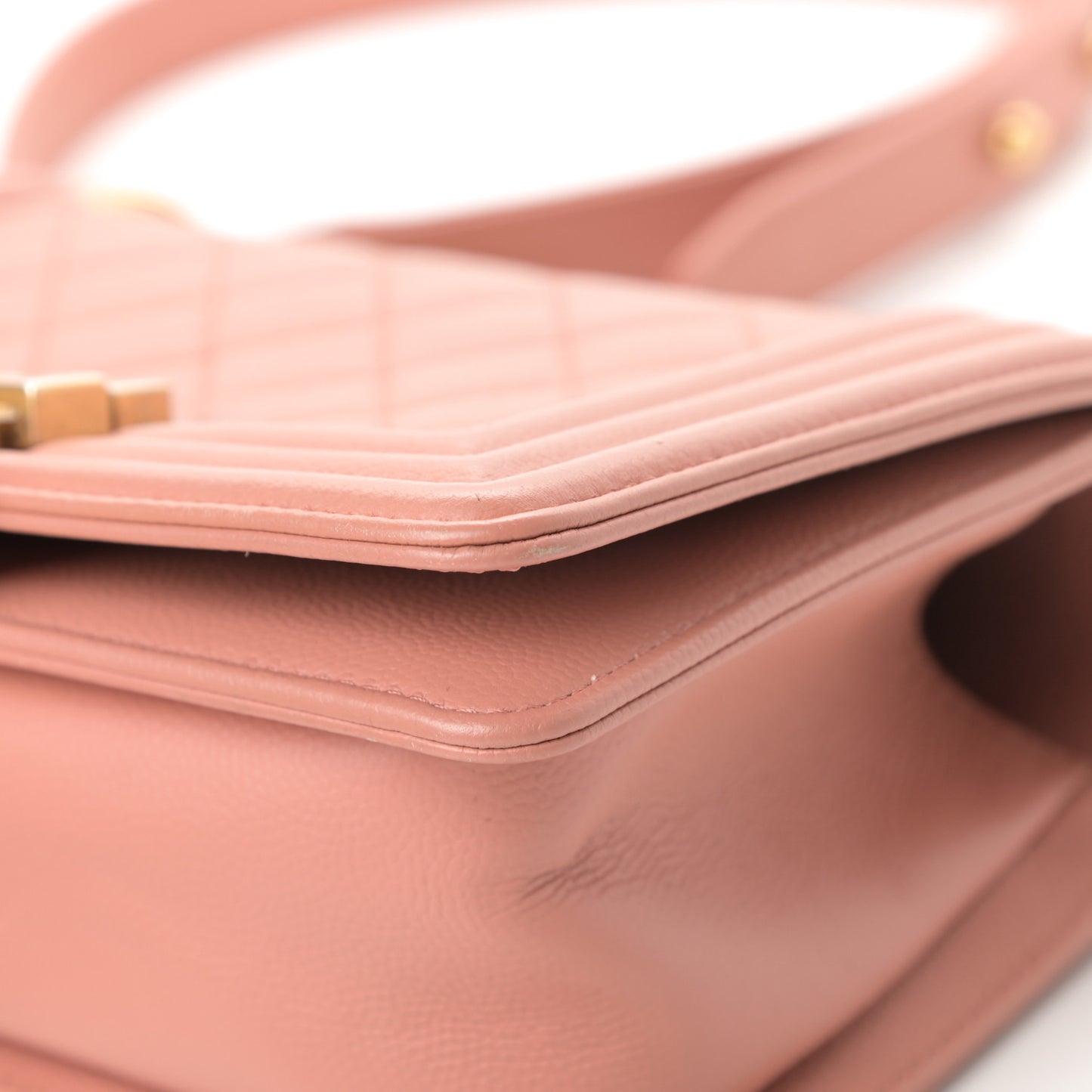 Caviar Quilted Small Boy Flap Powder Pink