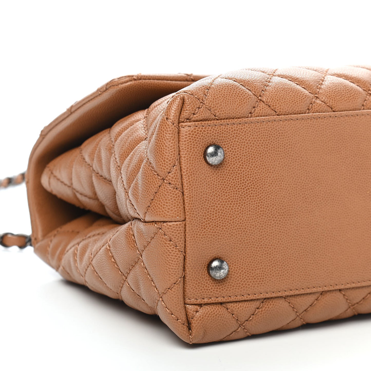 Caviar Quilted Medium Coco Handle Flap Camel