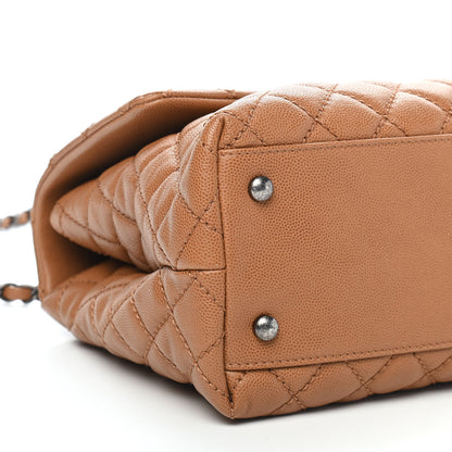 Chanel Caviar Quilted Medium Coco Handle Flap Camel 9 of 9