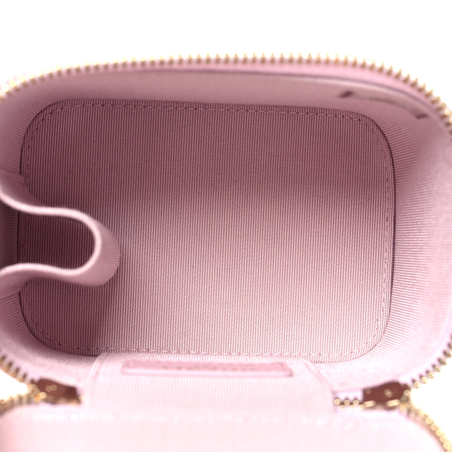 Caviar Quilted Mini Vanity Case With Chain Light Pink