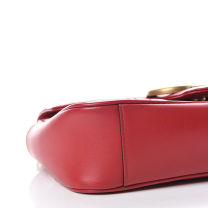 Gucci Calfskin Matelasse Mini GG Marmont Shoulder Bag Hibiscus Red 10 of 12