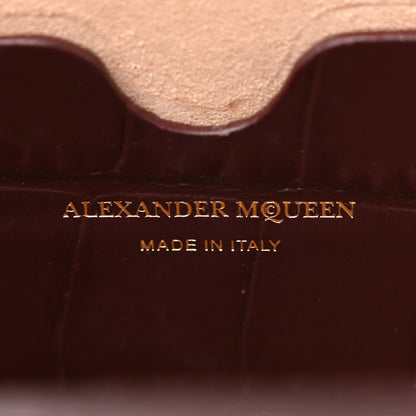 Alexander McQueen Calfskin Crocodile Embossed Box Shoulder Bag 19 Velvet Red 6 of 11