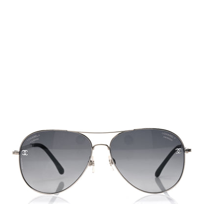 Chanel Aviator CC Sunglasses 4189-T-Q Silver 2 of 4