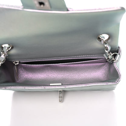 Chanel Iridescent Calfskin Quilted Mini Rectangular Flap Light Purple 5 of 12