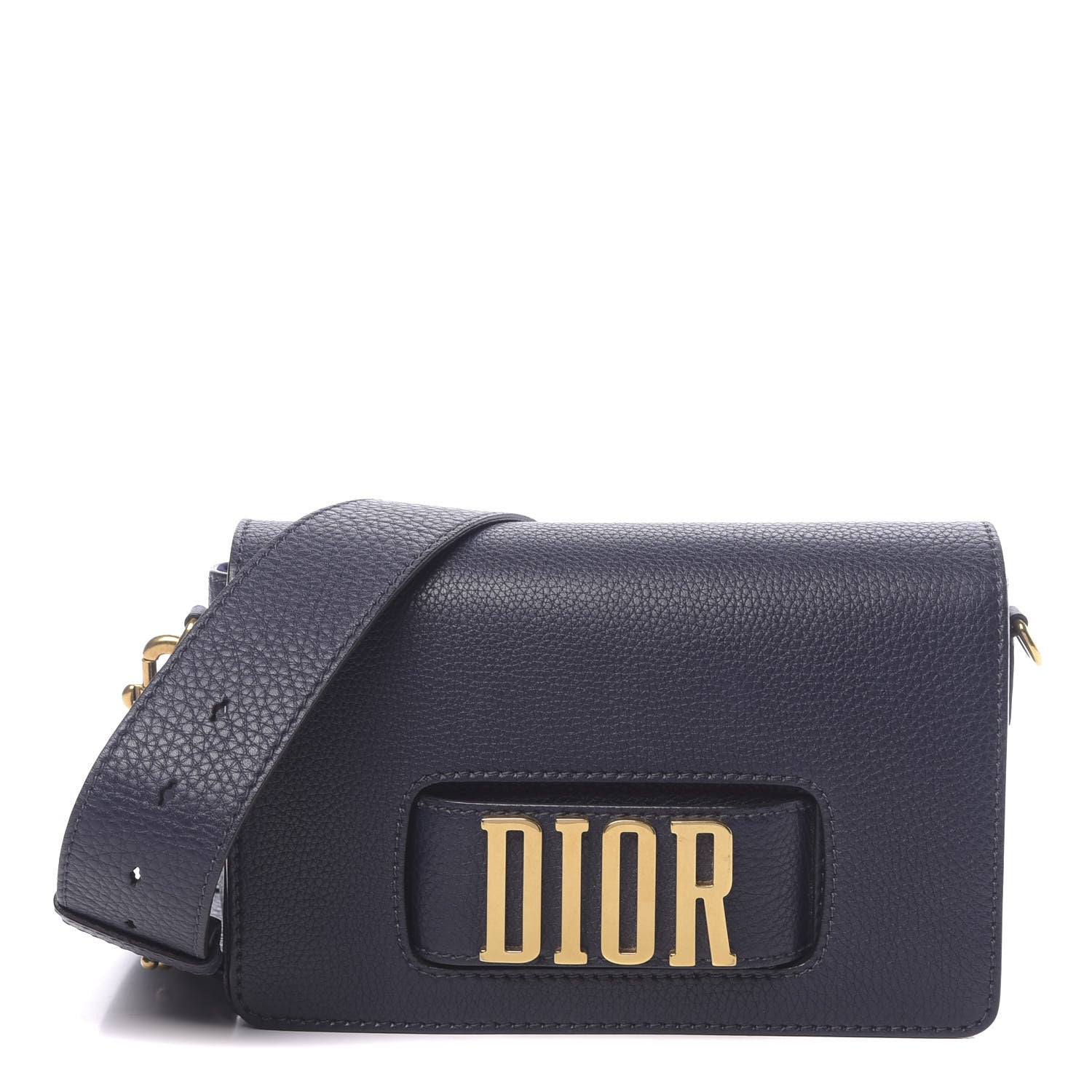 Christian Dior Grained Calfskin Dio(r)evolution Flap Bag Navy Blue 1 of 10