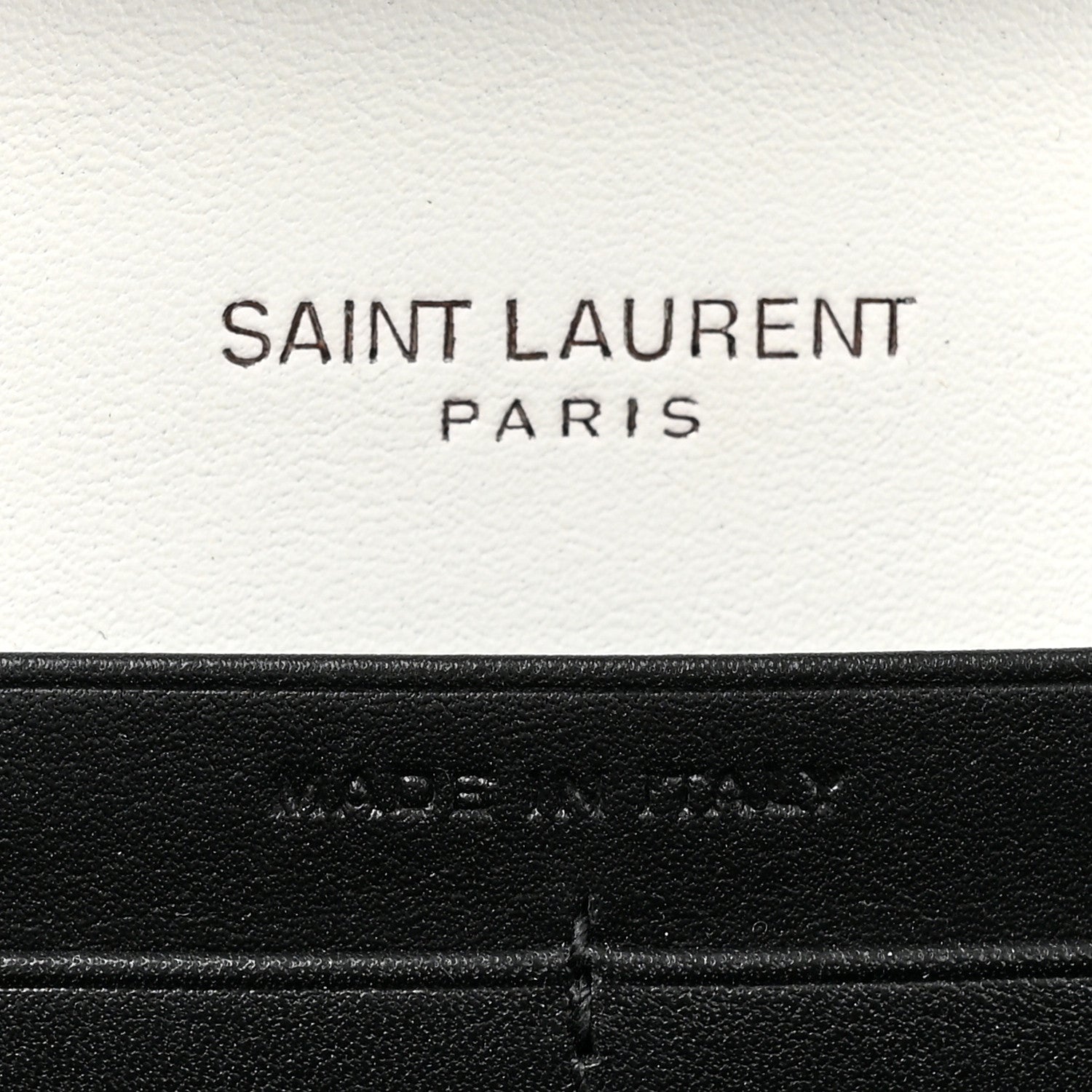 Saint Laurent Grain De Poudre Square Dot Print Monogram Chain Wallet White Matte Black 8 of 13