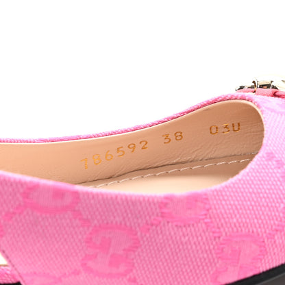 Gucci New Canvas GG Nappa Charlotte Horsebit Erin Slingbacks 38 Pink 9 of 10