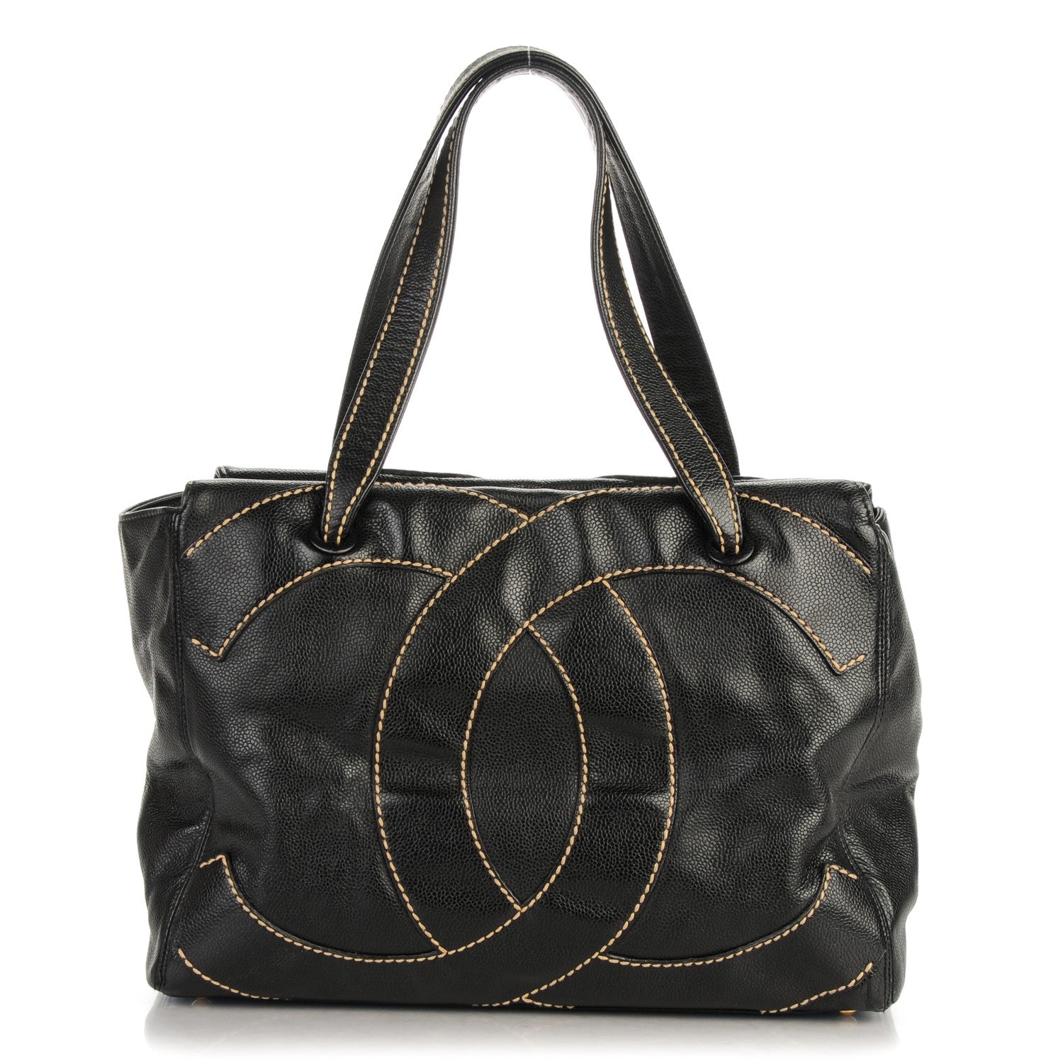 Chanel Caviar Medium CC Stitched Tote Black 1 of 7