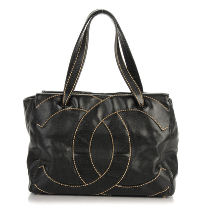 Chanel Caviar Medium CC Stitched Tote Black 1 of 7