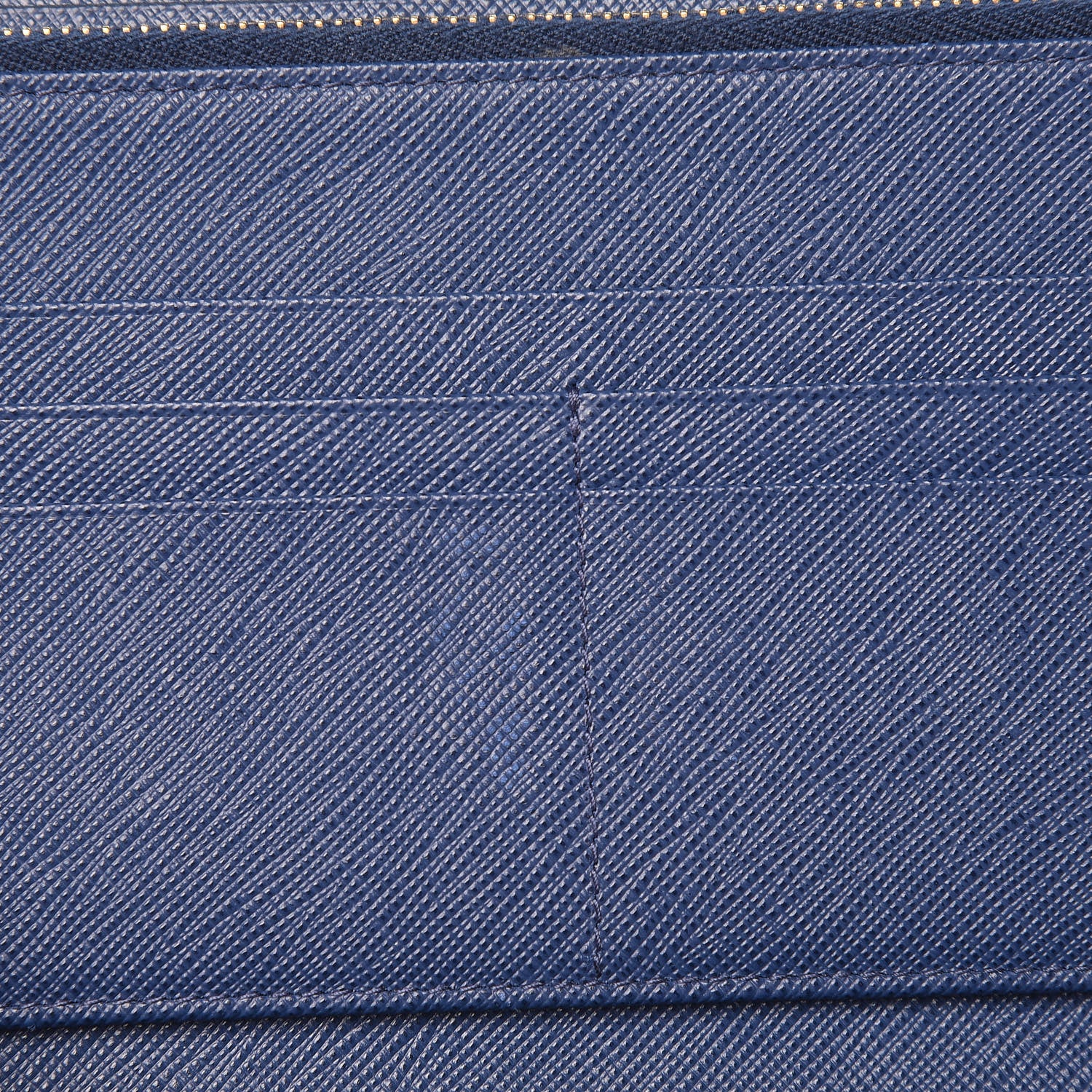 Prada Saffiano Metal Double Snap Travel Wallet Cobalto 7 of 7