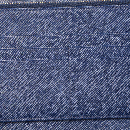 Prada Saffiano Metal Double Snap Travel Wallet Cobalto 7 of 7
