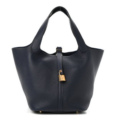 Hermes Taurillon Clemence Picotin Lock 22 MM Bleu Nuit 1 of 10