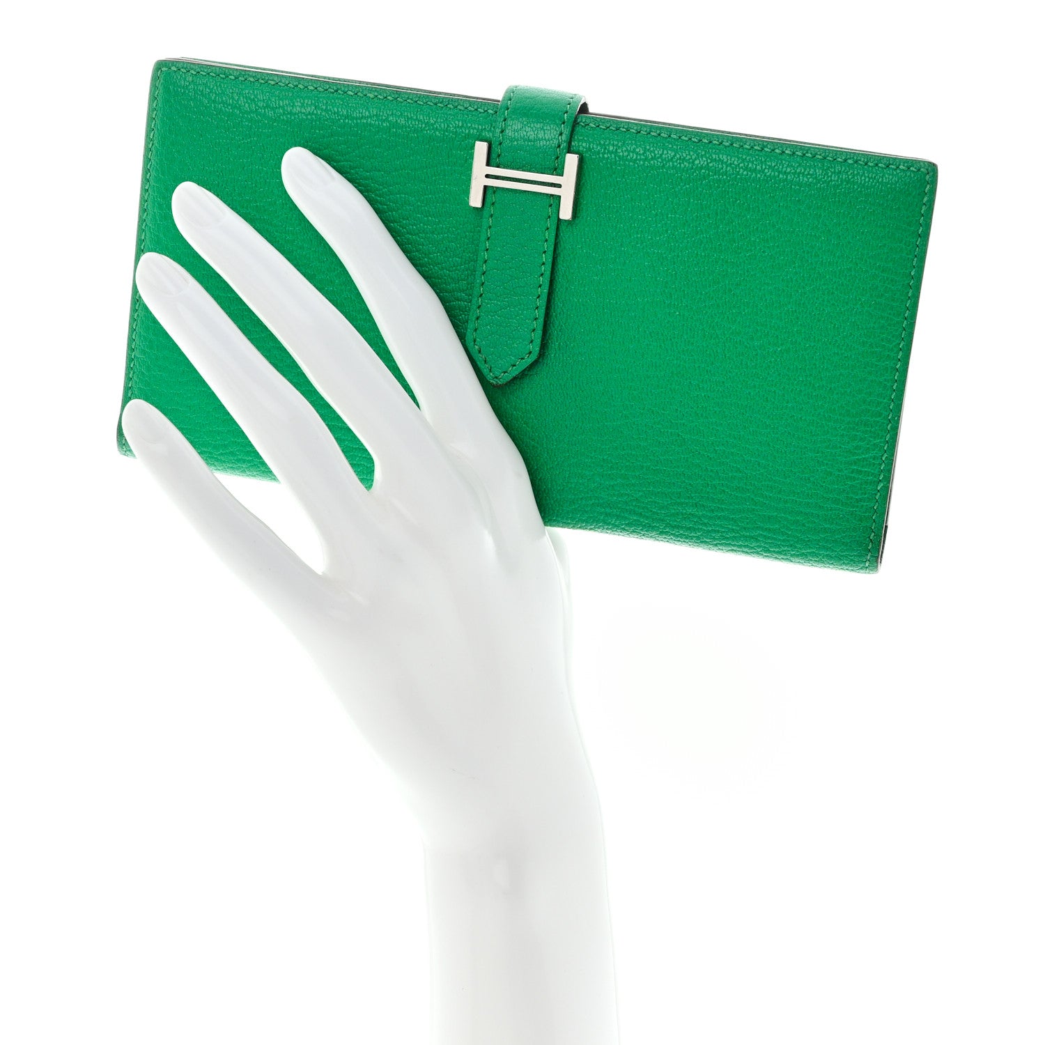 Hermes Chevre Mysore Bearn Gusset Wallet Menthe 2 of 12