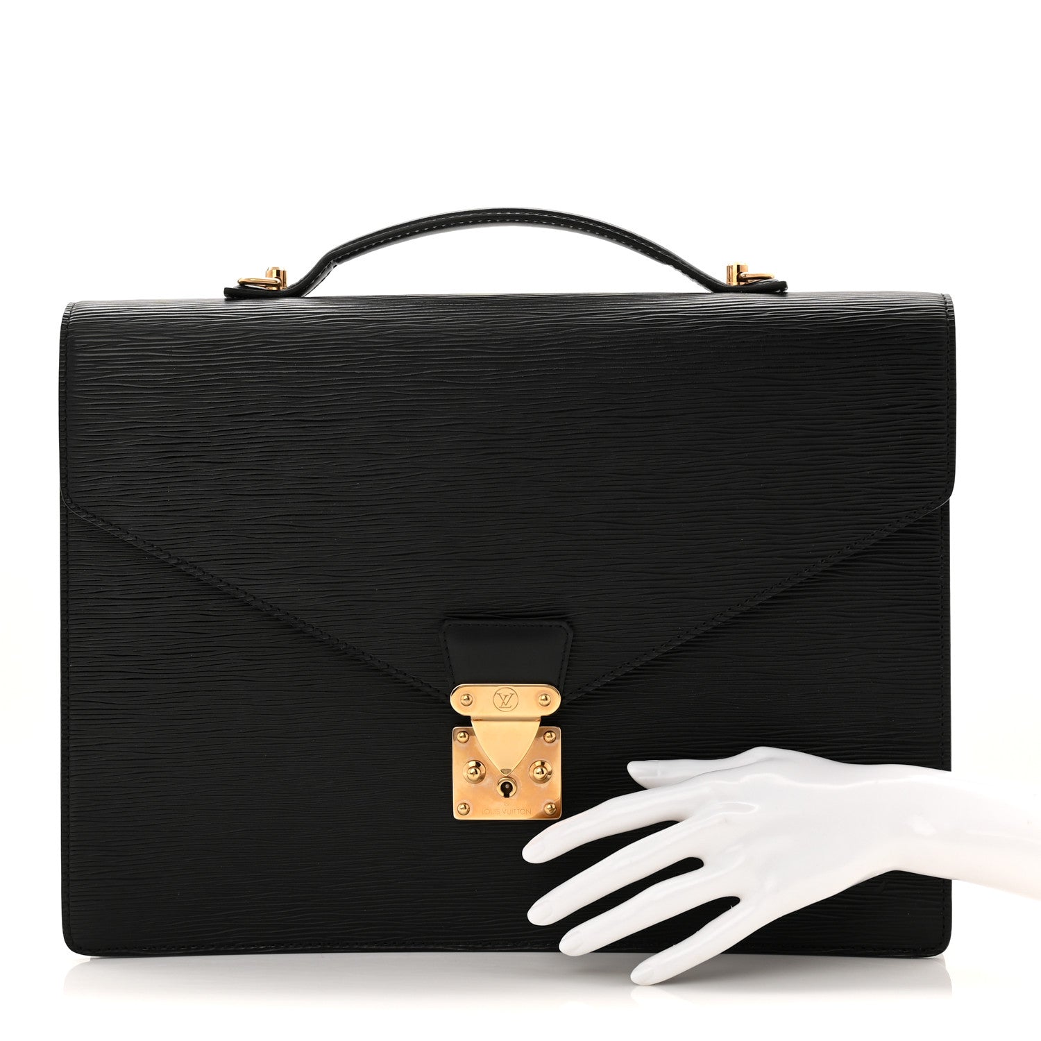 Louis Vuitton Epi Porte-Documents Bandouliere Black 2 of 12