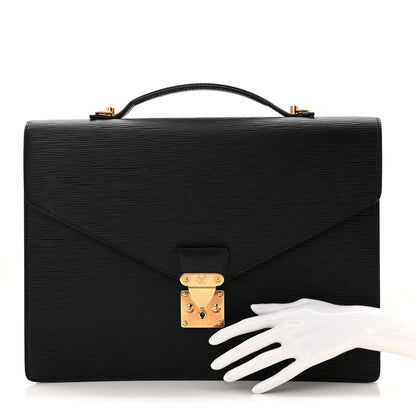 Louis Vuitton Epi Porte-Documents Bandouliere Black 2 of 12