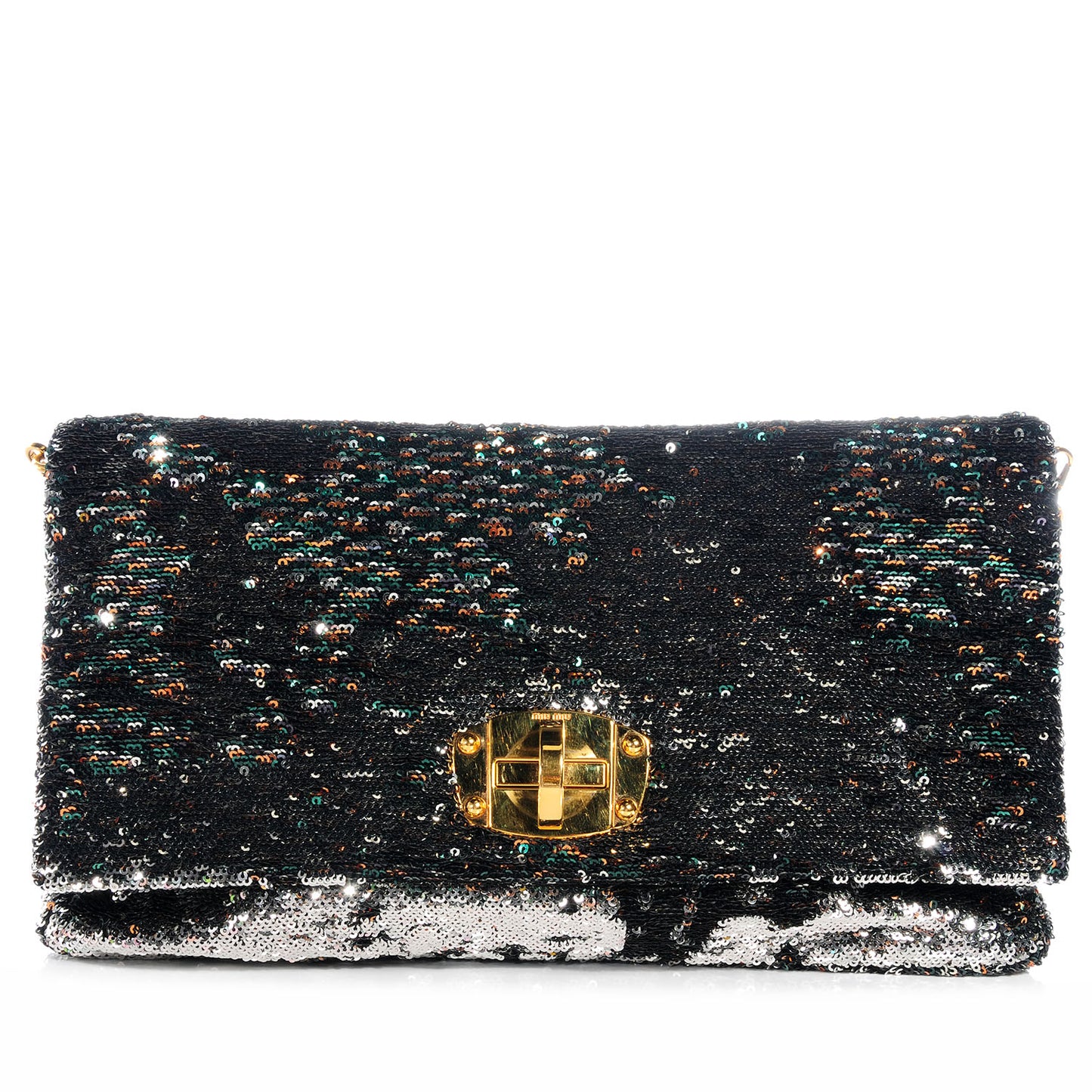 Oversized Sequined Clutch Black