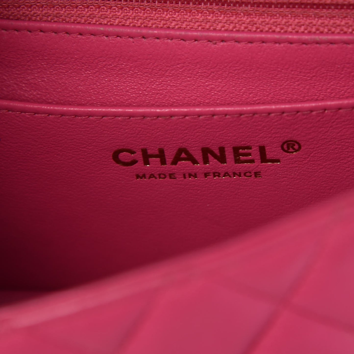 Lambskin Quilted Mini Rectangular Flap Dark Pink