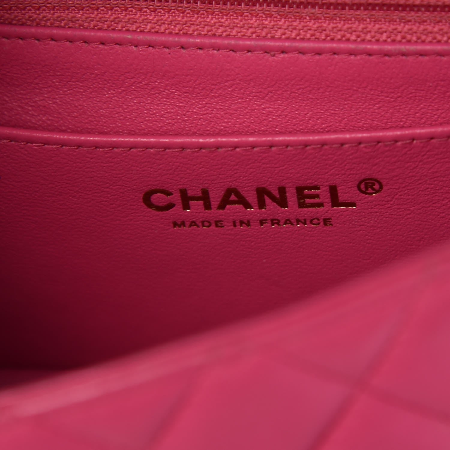 Chanel Lambskin Quilted Mini Rectangular Flap Dark Pink 6 of 21