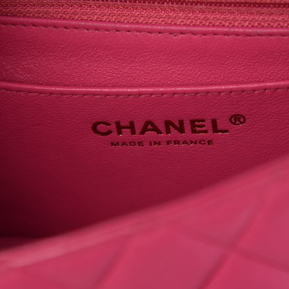Chanel Lambskin Quilted Mini Rectangular Flap Dark Pink 6 of 21