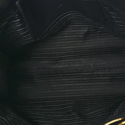 Prada Jacquard Saffiano Triangolo Symbole Embroidered Shopping Tote Black Edera 5 of 8