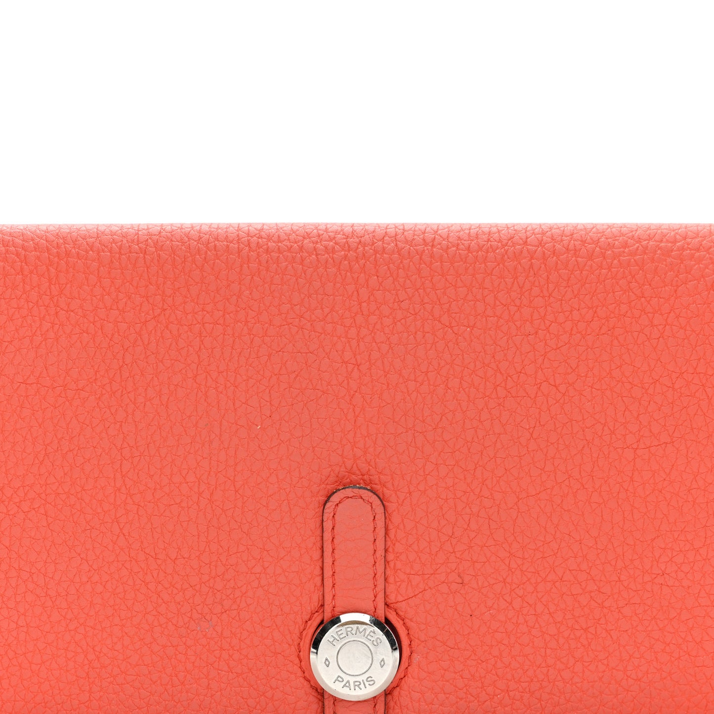 Togo Dogon Recto Verso Wallet Orange Poppy Rose Candy