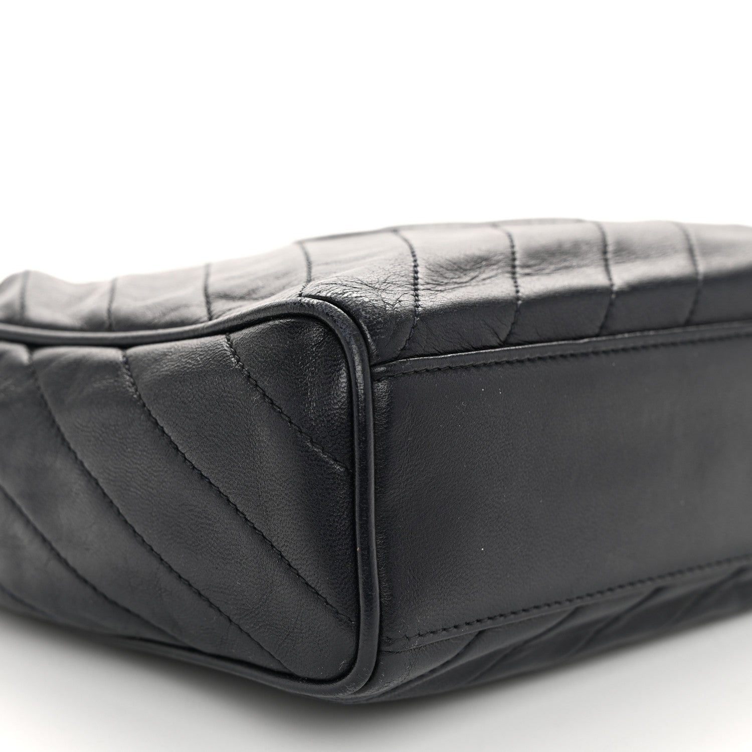 Chanel Lambskin Chevron Quilted Tassel Camera Case Navy 10 of 12
