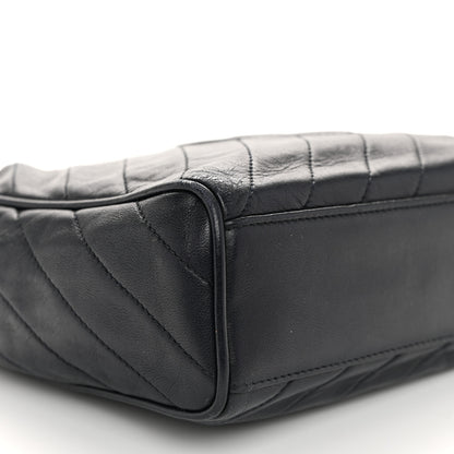Chanel Lambskin Chevron Quilted Tassel Camera Case Navy 10 of 12