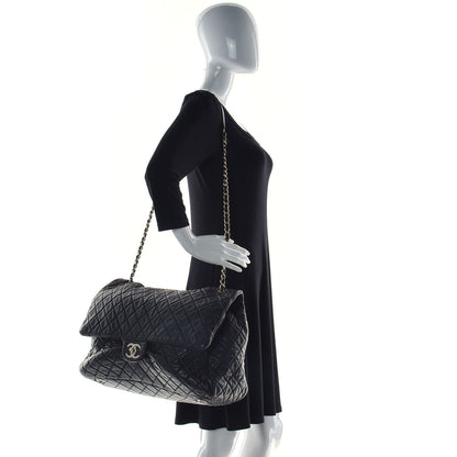 Chanel Calfskin Quilted XXL Travel Flap Bag Black 2 of 12