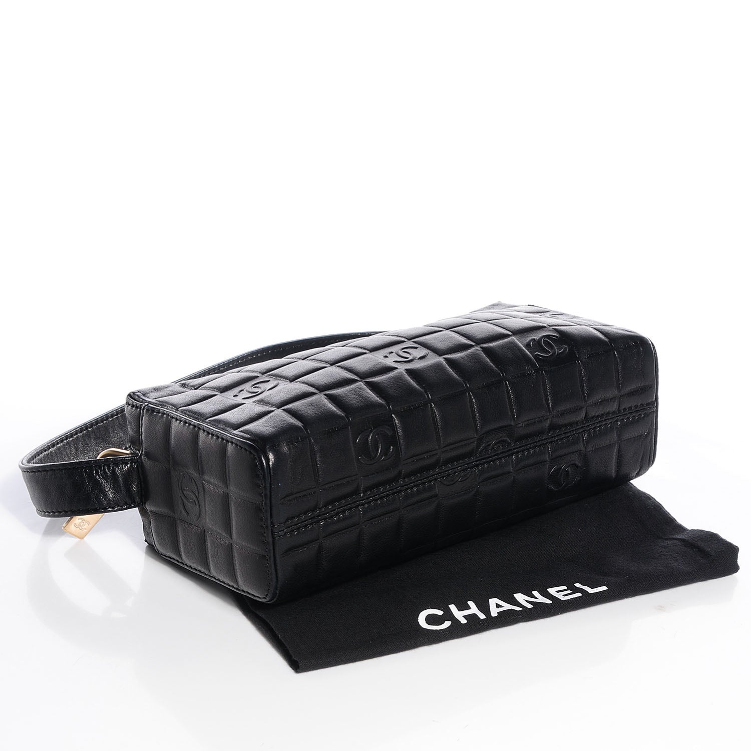 Chanel Lambskin CC Chocolate Bar Shoulder Bag Black 4 of 8