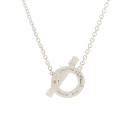 Hermes 18K White Gold Diamond Finesse Pendant Necklace 8 of 12