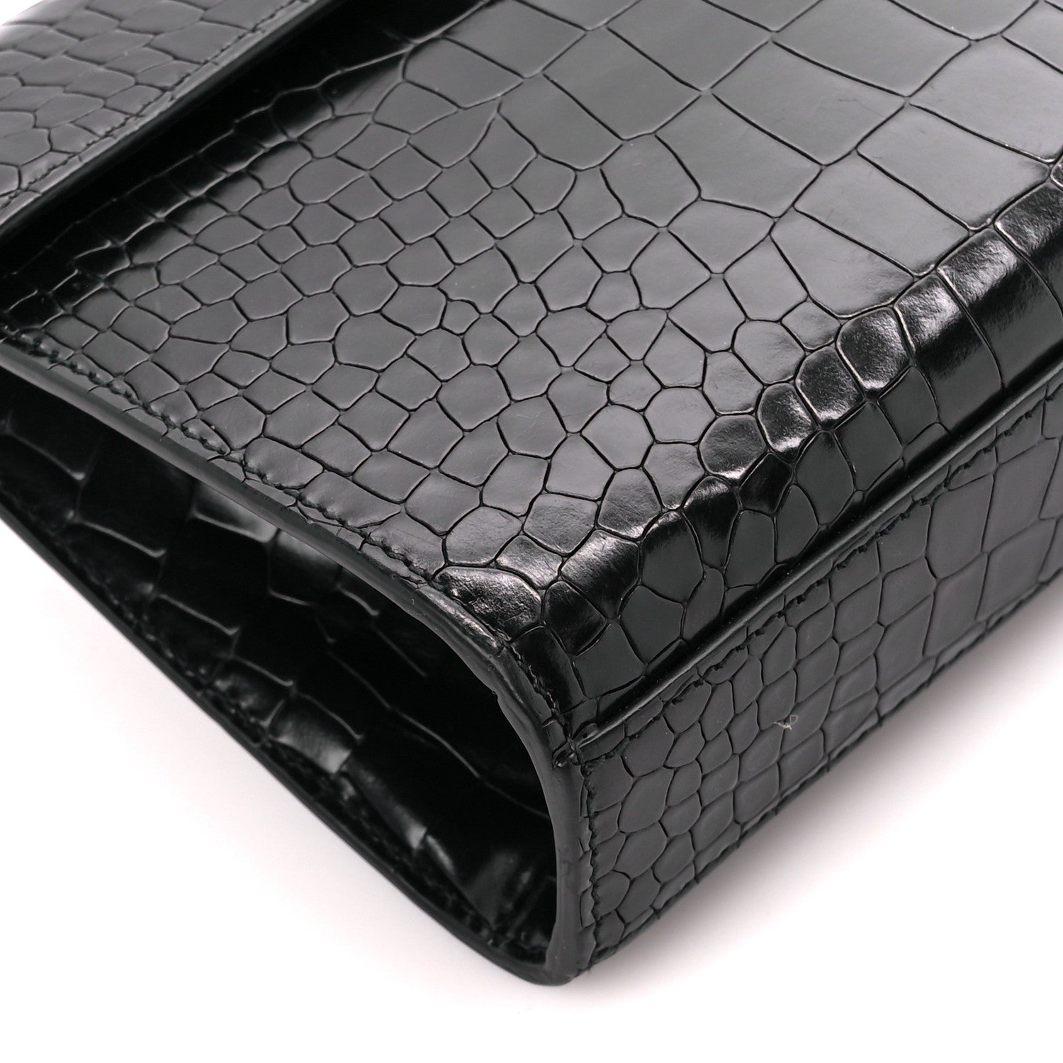 Alaia Crocodile Embossed Pochette Black 9 of 11