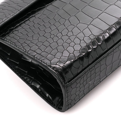 Alaia Crocodile Embossed Pochette Black 9 of 11