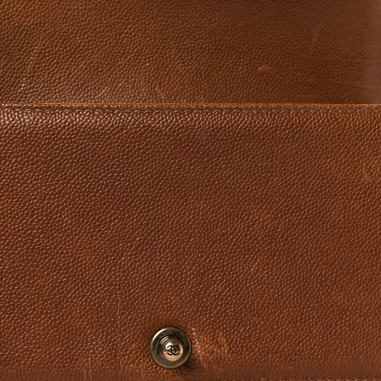 Caviar Quilted Medium Boy Flap Light Brown