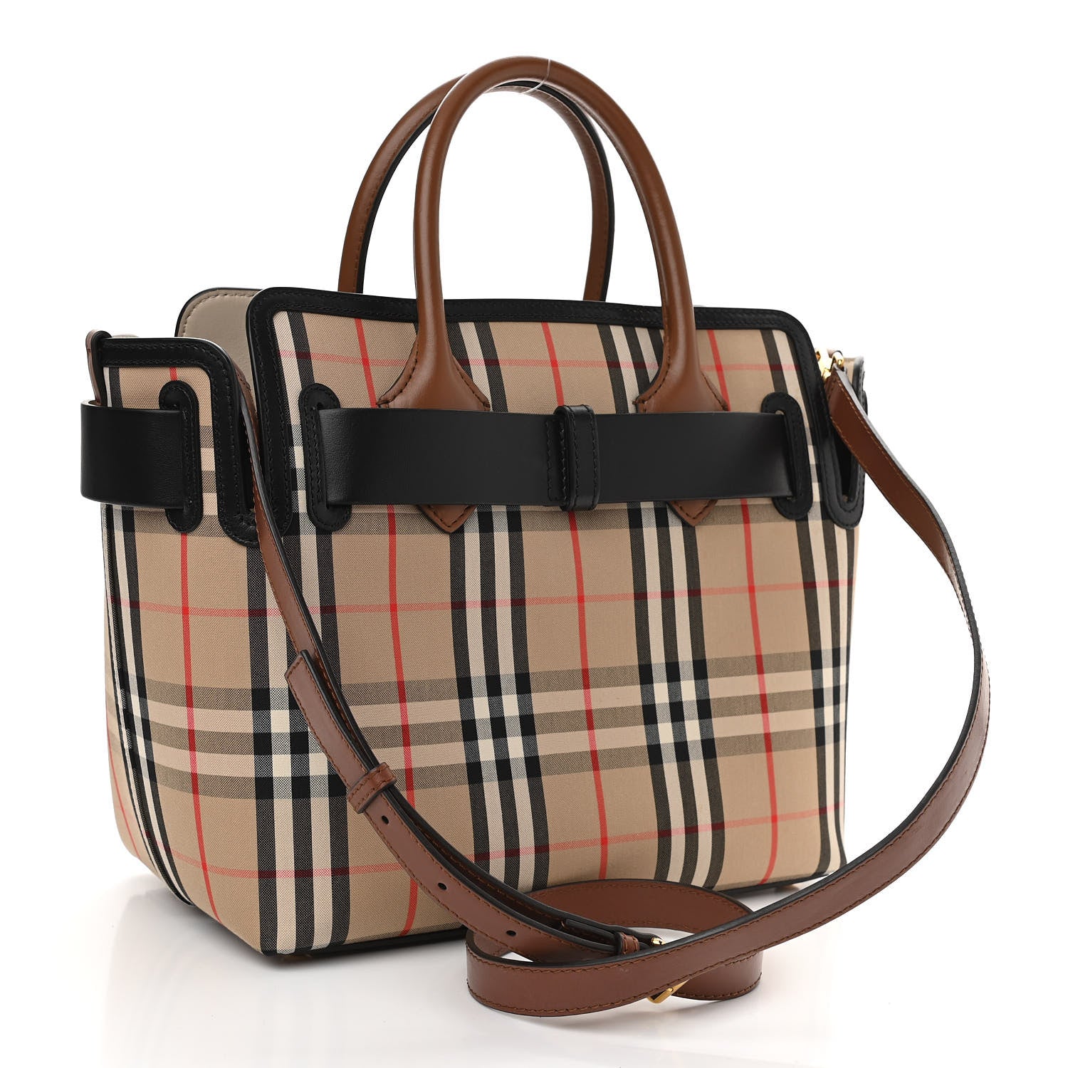 Burberry Calfskin Vintage Check Triple Stud Mini Belt Bag Archive Beige 3 of 14