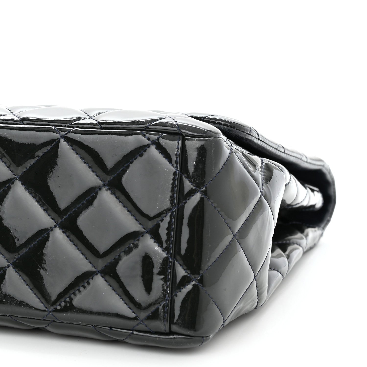 Chanel Patent Quilted Maxi Single Flap Blue 10 of 10