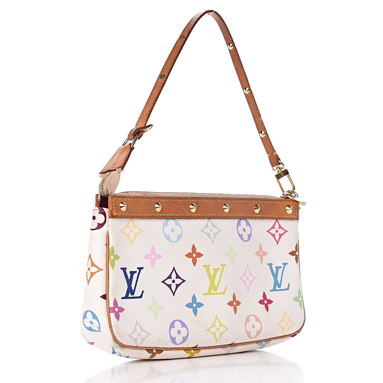 Louis Vuitton Monogram Multicolor Pochette Accessories White 3 of 13