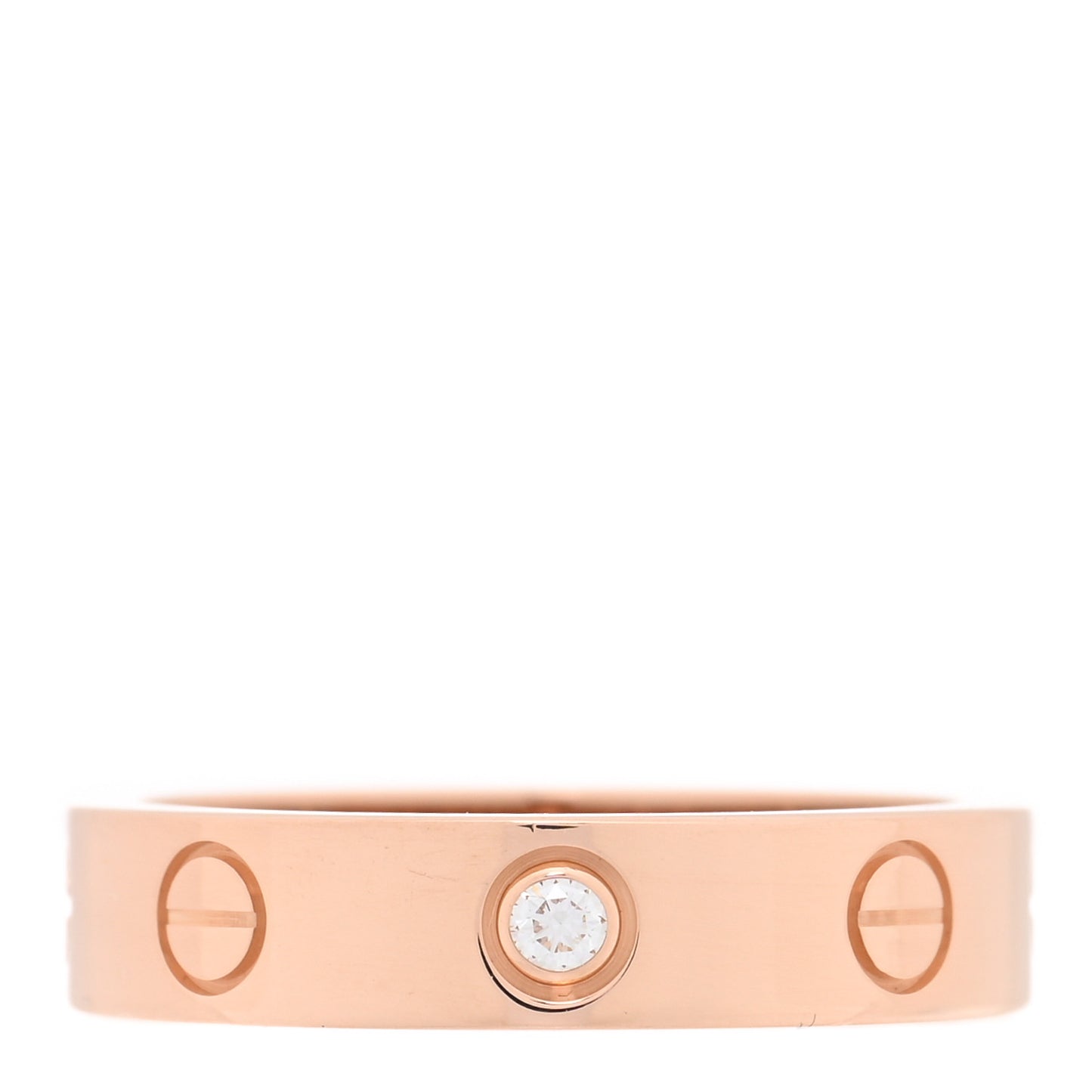 18K Pink Gold Diamond 4mm LOVE Wedding Band Ring 49 5