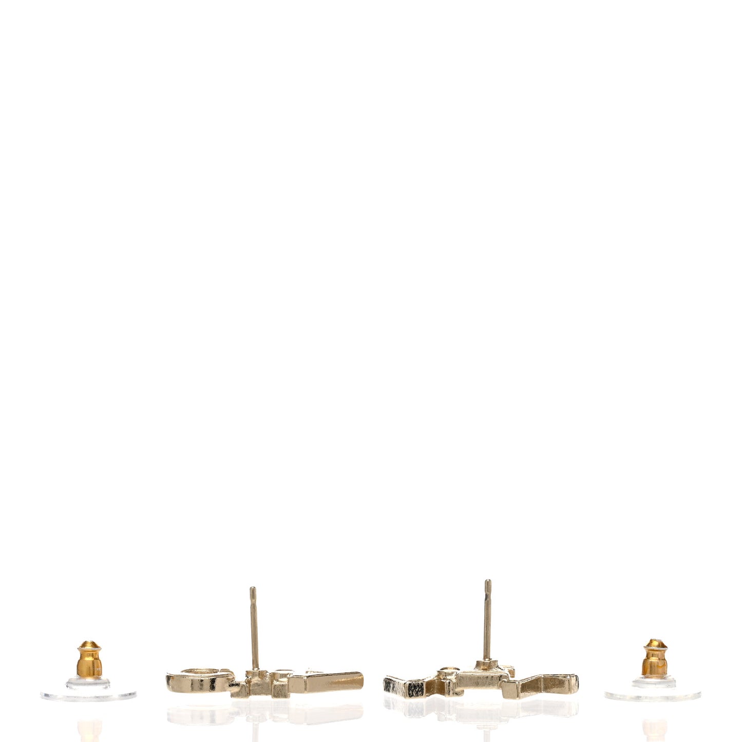 Crystal Pearl Signature Stud Earrings Gold