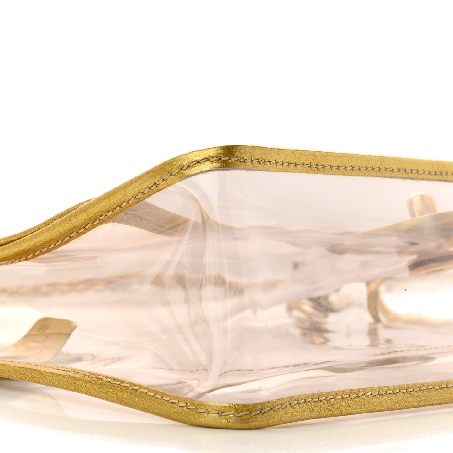 Metallic Lambskin PVC Medium Naked Flap Gold