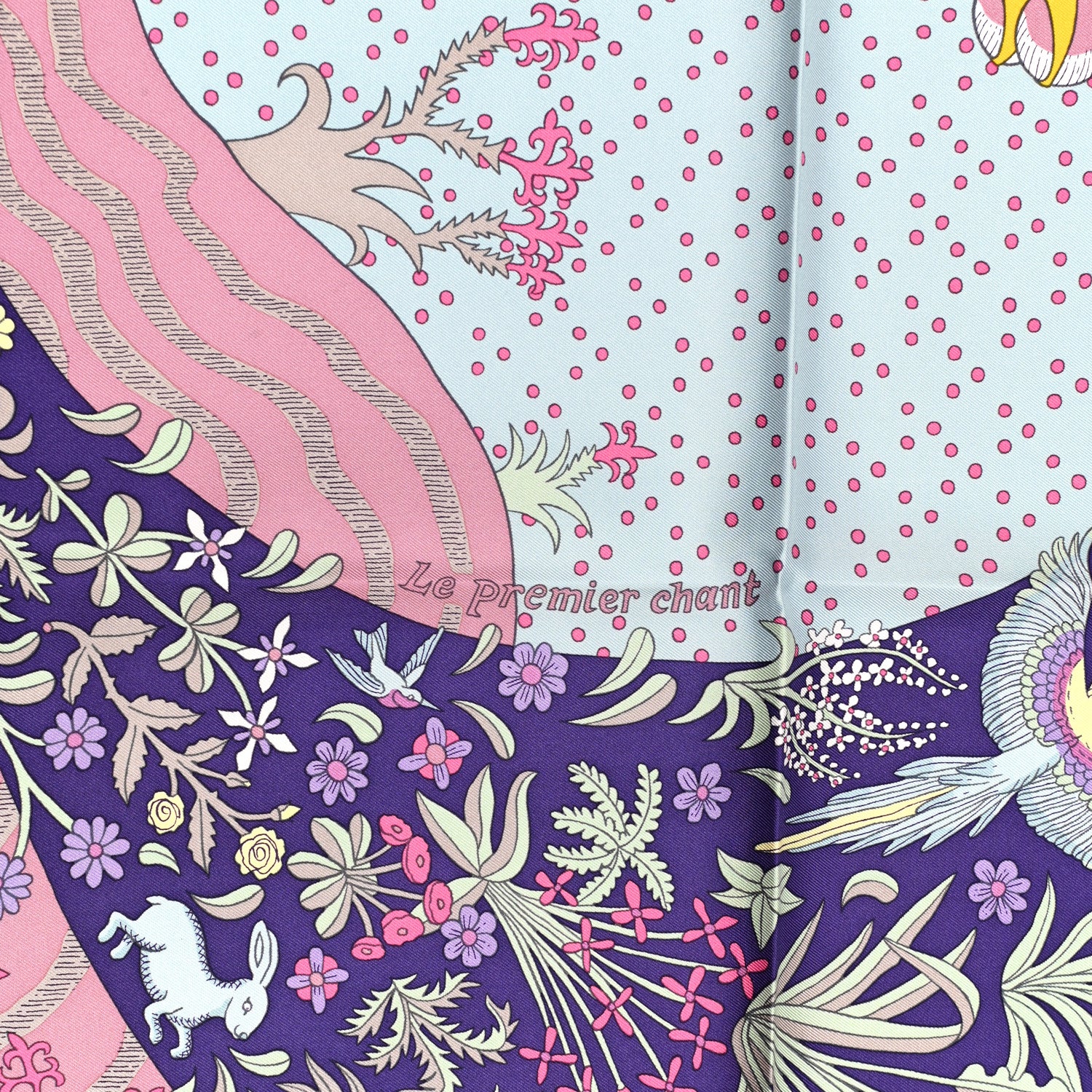 Hermes Silk Le Premier Chant Scarf 90 Violet Bleu Glacier 6 of 6