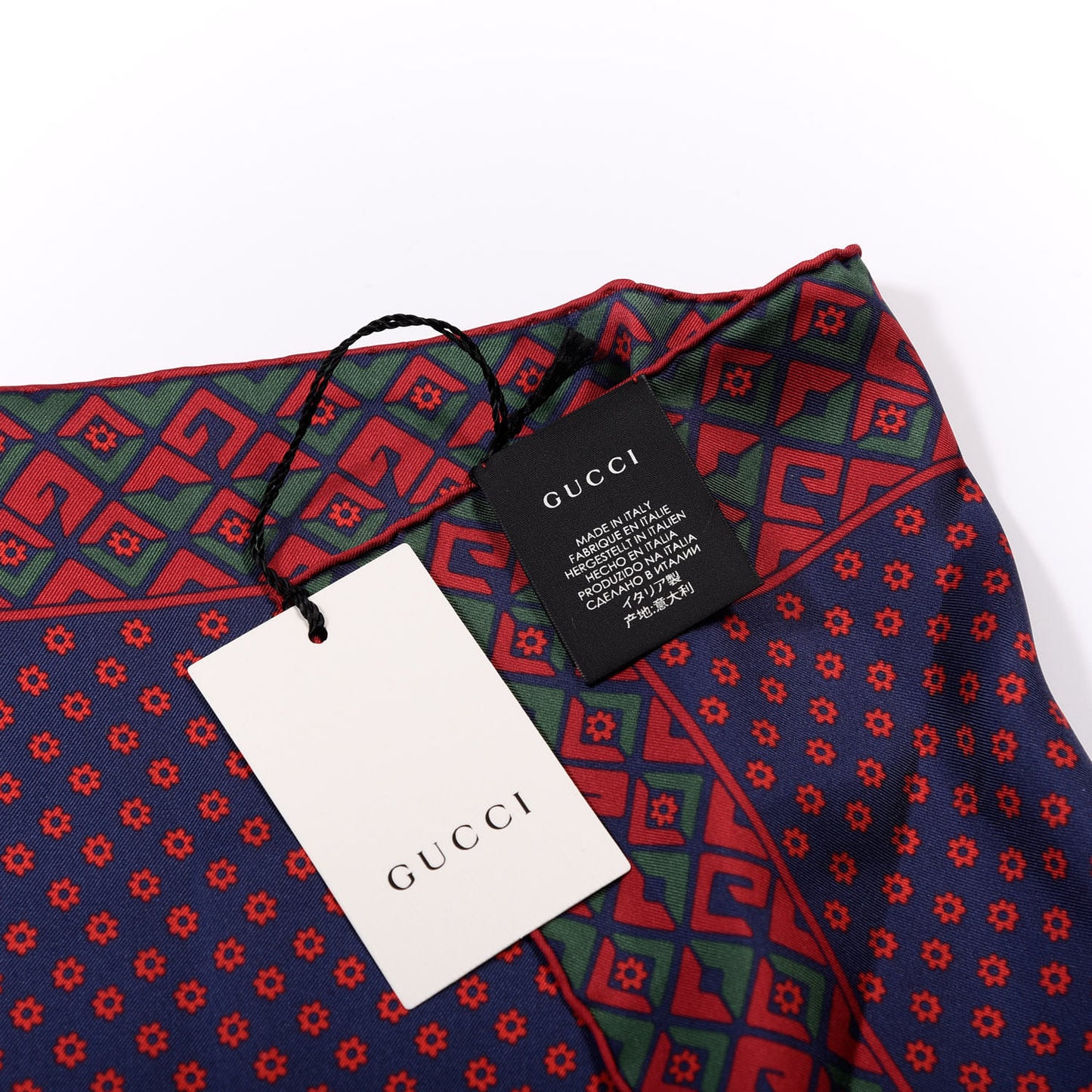 Silk Twill Plainmetric Square Scarf Sapphire Green
