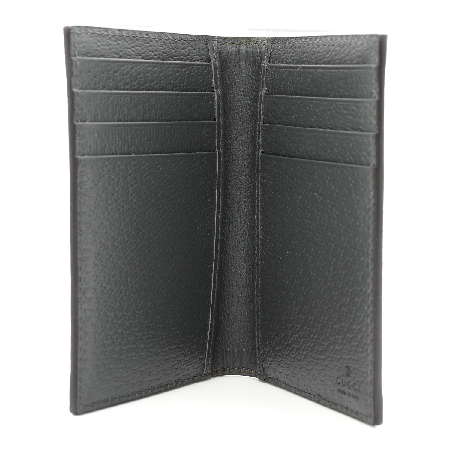 Gucci GG Supreme Monogram Textured Dollar Calfskin Ophidia Card Case Grey Black Graphite Grey 4 of 7