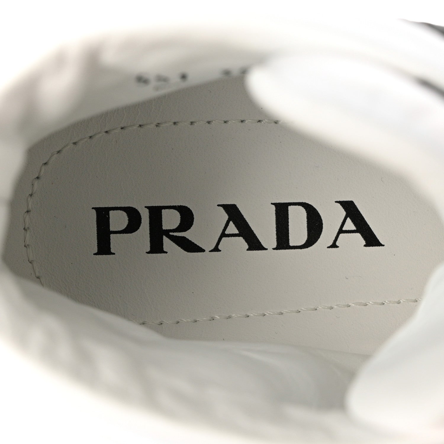 Prada Re-Nylon Gabardine Metal Triangle Logo Wheel Pouch Pocket High Top Sneakers 35.5 White 7 of 9