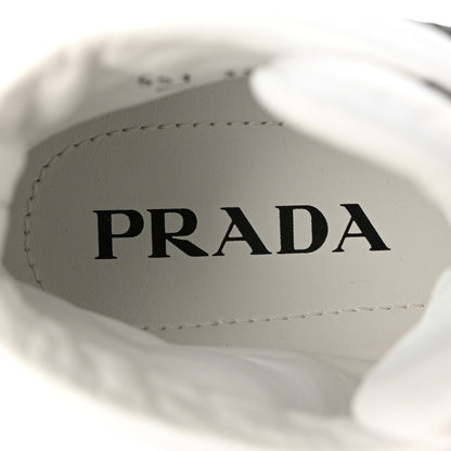 Prada Re-Nylon Gabardine Metal Triangle Logo Wheel Pouch Pocket High Top Sneakers 35.5 White 7 of 9