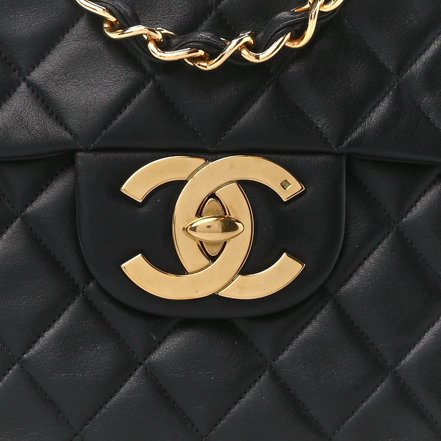 Chanel Lambskin Quilted XL Jumbo Single Flap Black 9 of 11