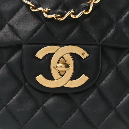 Chanel Lambskin Quilted XL Jumbo Single Flap Black 9 of 11