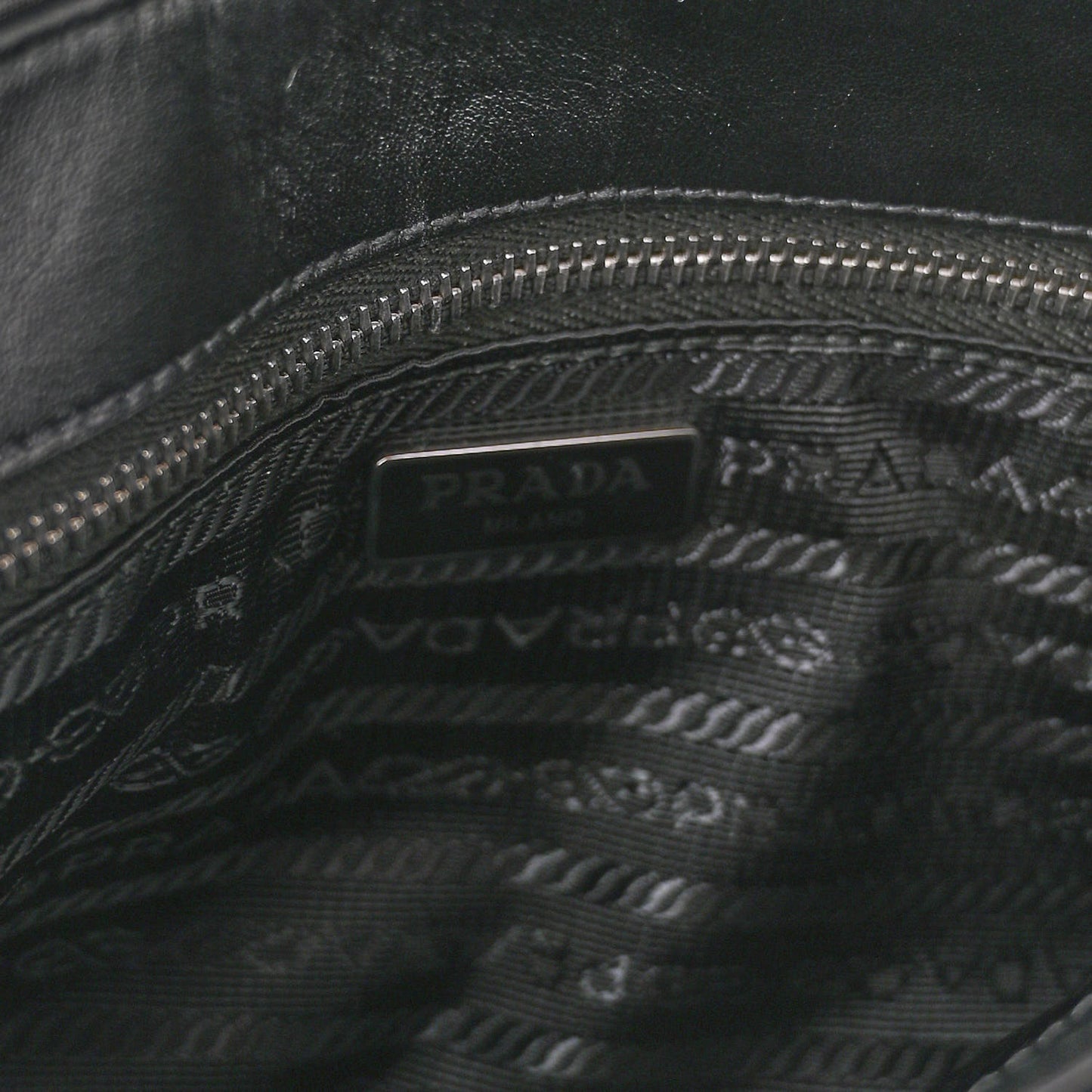 Saffiano Tessuto Nylon Chain Shoulder Bag Black
