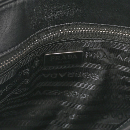 Prada Saffiano Tessuto Nylon Chain Shoulder Bag Black 8 of 11