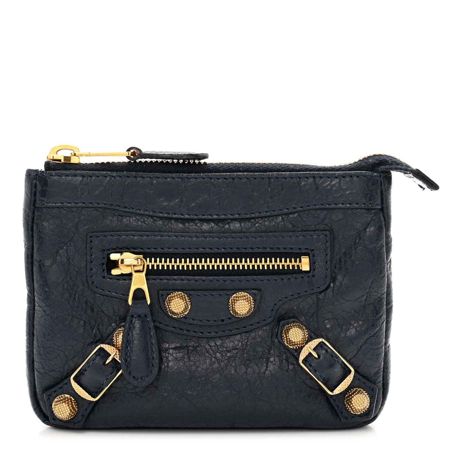 Balenciaga Agneau Giant 12 Gold Hardware M Porte-Monnaie Coin Purse Bleu Obscur 1 of 8